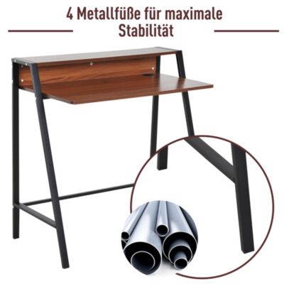 Schreibtisch in Walnuss-Optik, braun, HOMCOM | yomonda