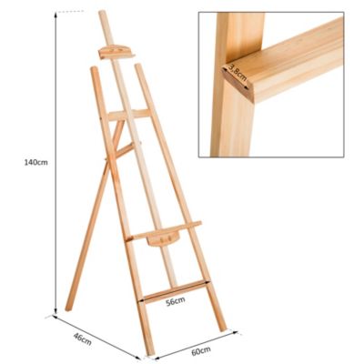 Atelierstaffelei mit Halterung, beige, HOMCOM | yomonda