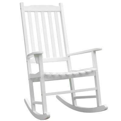 Holz-Schaukelstuhl, weiß, Outsunny | yomonda