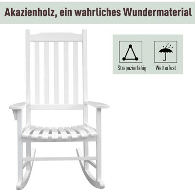 Holz-Schaukelstuhl, weiß, Outsunny | yomonda