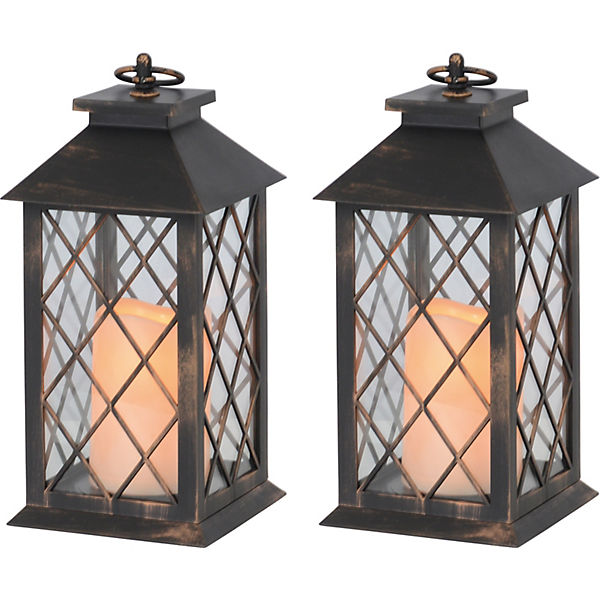 2er-Set LED Dekoleuchte "Laterne", schwarz, Näve | yomonda