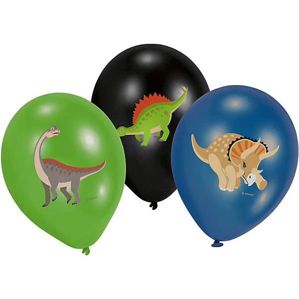 6 Latexballons Happy Dinosaur 28cm/11" 4C