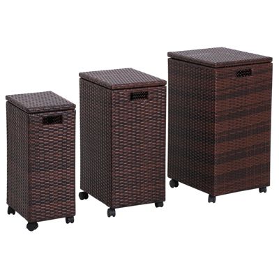 Rattan Aufbewahrungsbox im 3er-Set, braun, Outsunny | yomonda