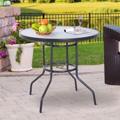 Rattan Gartentisch Mit Sonnenschirm Halterung Braun Outsunny Yomonda