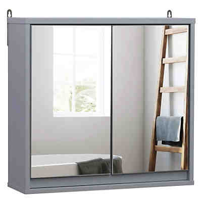 Badezimmer Wandschrank Spiegelschrank 64x80x20cm mit Tür und 3-3