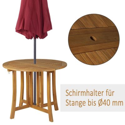 Gartentisch mit Schirmloch, beige, Outsunny | yomonda