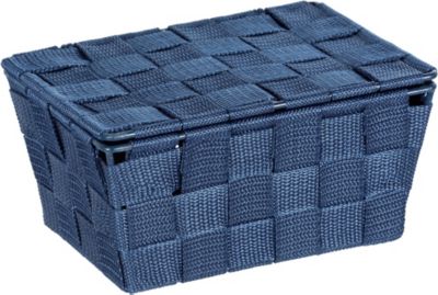 Aufbewahrungskorb mit Deckel "Adria", blau, WENKO | yomonda
