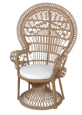 Rattansessel Pfauentrohn grau | 04046884041445