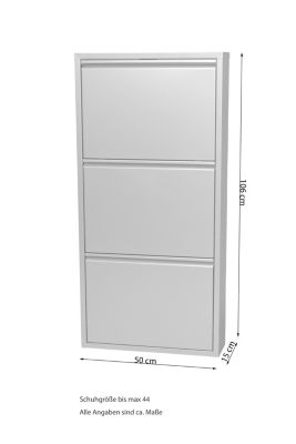 Schuhschrank mit 3 Klappen Schuhschrank, silber | yomonda