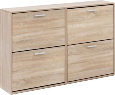 Schuhschrank 120x81x24 cm Holz Schuhregal Schuhkipper Schuhkommode