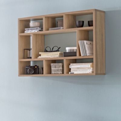 Wandregal 75x51x16 cm Holz Hängeregal Wandboard Freischwebend Holzregal
