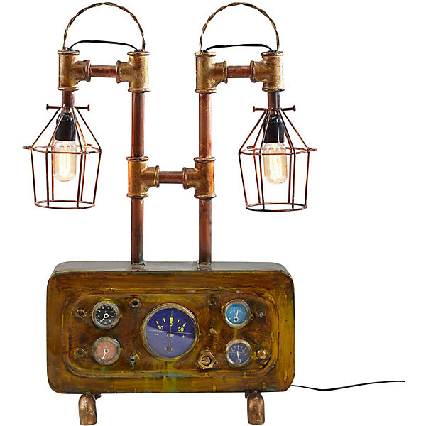 Metall Tischlampe, 2x E27 Fassung, H79 cm, braun, WOHNLING | yomonda