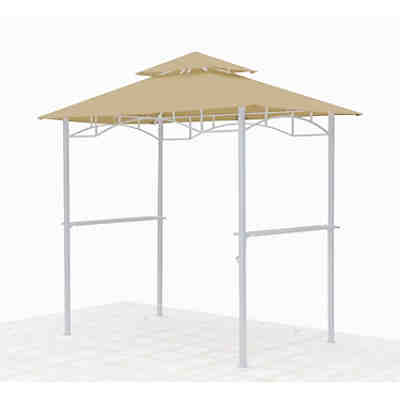 Grasekamp Ersatzdach für BBQ Grill Pavillon  1,5x2,4m Sand Unterstand Doppeldach  Gazebo Pavillons