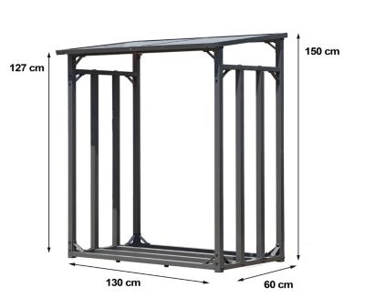 Grasekamp Kaminholzunterstand 130 x 60 x 150 cm Stegplatten