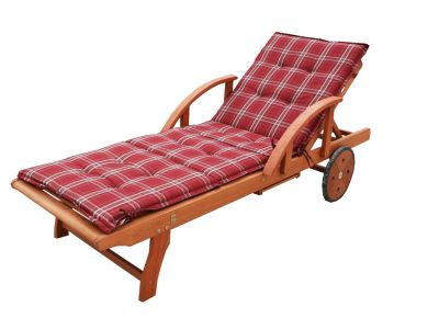 Grasekamp Gartenliege Rio Grande mit Auflage Rubin Holz Liege