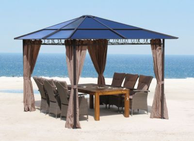 Grasekamp Klemmmarkise Ontario 296 x 130 cm Bordeaux Gestell Grau