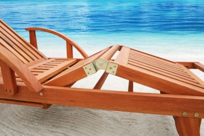 Grasekamp Gartenliege Rio Grande mit Auflage Sand Holz Liege