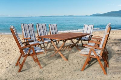 Grasekamp Lounge Sitzgruppe 4 teilig mit dicken Kissen Grau Coffee Set