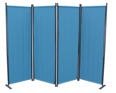 Grasekamp Paravent 4tlg Raumteiler Trennwand Sichtschutz Meerblau, blau