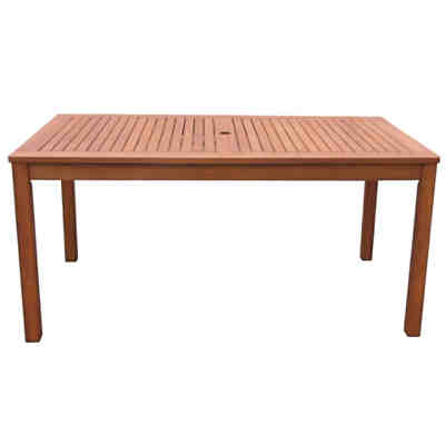 Grasekamp Gartentisch 160x90cm Natur Holztisch  Tisch Gartenmöbel Eukalyptus Gartentische