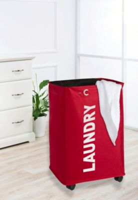 Wäschesammler Quadro Rot, Wäschekorb, 79 l, schwarz, WENKO | yomonda