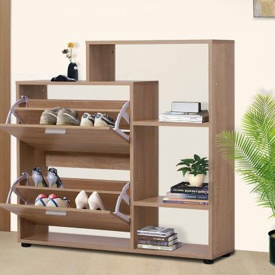 Schuhschrank mit Regalfach, beige, HOMCOM | yomonda