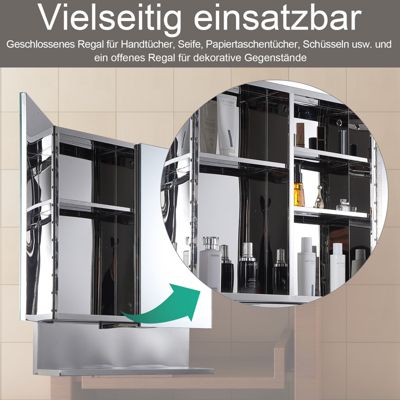 Spiegelschrank mit Ablage, silber, kleankin | yomonda