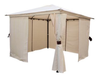 Pavillon Rivoli 3x4 Meter Stahl Schwarz Plane Pvc Beschichtet Ecru Mit Seitentei Beige Degamo Yomonda