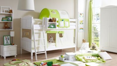 TICAA „Etagenbett „“Erni““ Country Kiefer weiß Classic“ Gr. 90 x 200 | 04250393872685