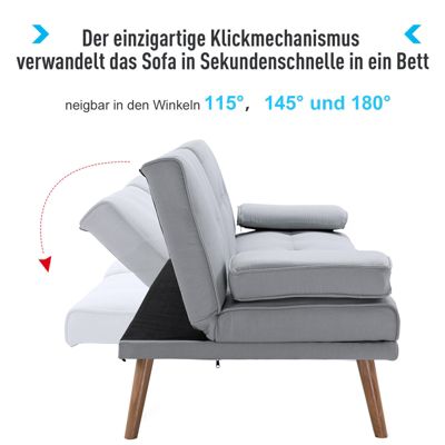 Schlafsofa als 3-Sitzer, beige, HOMCOM | yomonda