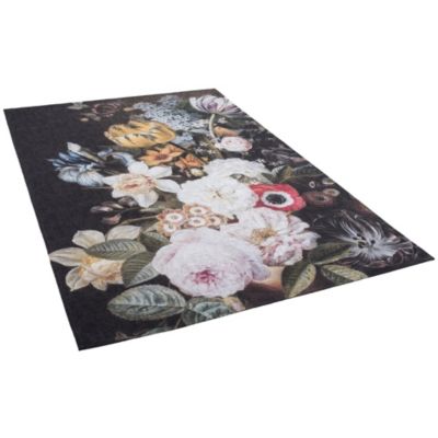 Luxus Designerteppich Flores Blumen Anthrazit Bunt Teppiche Mehrfarbig Pergamon Yomonda