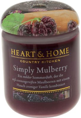Kleine Duftkerze "Simply Mulberry", 115 g, lila, HEART & HOME | yomonda