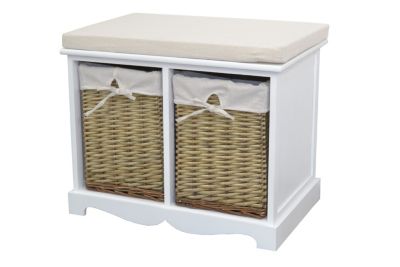 Sitzkommode mit Kissenauflage Sansibar, weiß, | yomonda