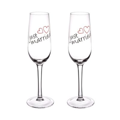GRÄWE® Sektglas 2er Set Just Married transparent | 04010094018948