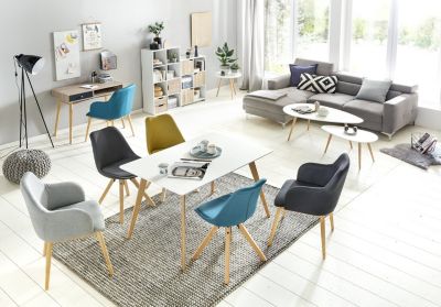 2er Set Esszimmerstuhl LIMA Polsterstuhl Stoff oder Kunstleder-Bezug