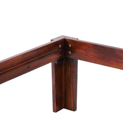 Doppelbettrahmen mit Lattenrost, braun, HOMCOM | yomonda