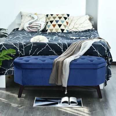 Sitzbank mit Stauraum, blau, HOMCOM | yomonda