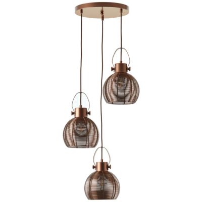 Sambo Pendelleuchte 3flg Rondell braun/Kaffee, braun, Brilliant | yomonda