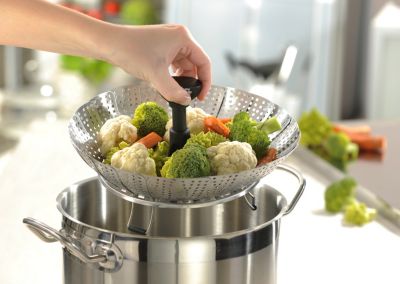 Edelstahl Hähnchengriller Gemüse-WOK BBQ mit Aromasufsatz 