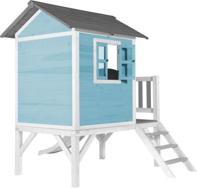 Lodge XL Spielhaus Karibisches Blau - Weiße Rutsche, blau, Axi | yomonda