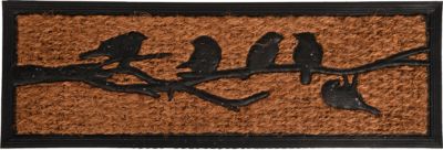 esschert design „Gummi & Kokos Fußmatte „“Vögel auf Ast““, ca. 75 x 25 cm“ braun | 08714982165115