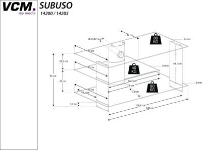 TVRack Lowboard Konsole Subwoofer Fernsehtisch TV Möbel