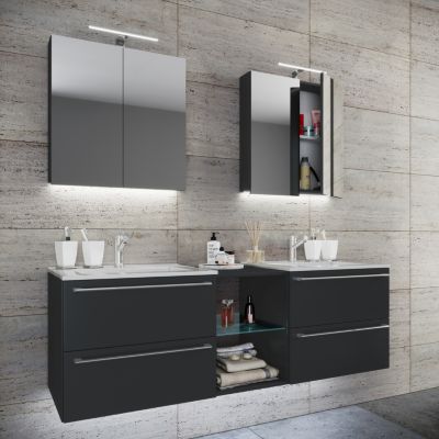 Doppel - Waschplatz Waschtisch Waschbecken Unterschrank "Badinos XXL