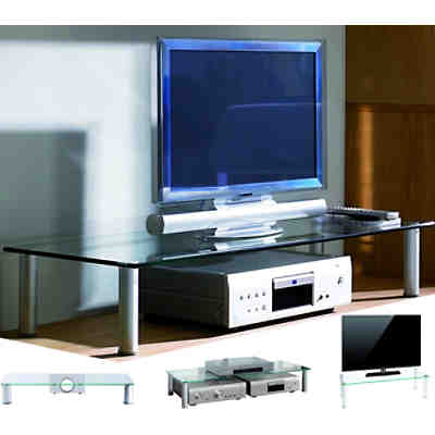 TV-Aufsatz TV Glasaufsatz Monitor Erhöhung Fernseh Aufsatz Glas "Felino", Größe XL