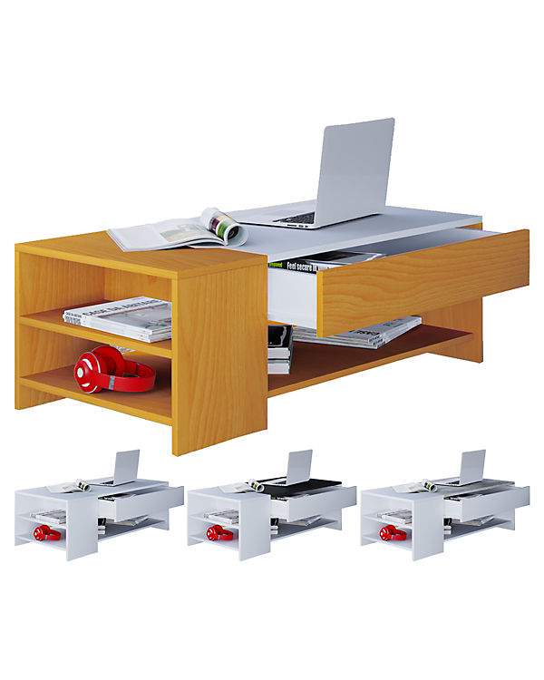 VCM Holz Beistelltisch Couchtisch Sofatisch Wohnzimmertisch Schublade Tindus weiß/grau | 04051814377464 VCM Holz Beistelltisch Couchtisch Sofatisch Wohnzimmertisch Schublade Tindus weiß/grau | 04051814377464