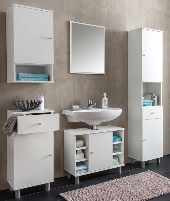 Badmöbel Komplett Set (5-tlg) "Tobina" Komplettbad Bad Schrank Regal