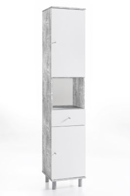 Badschrank Hochschrank Badregal Badmöbel Regal Schrank Farbwahl "Tobina