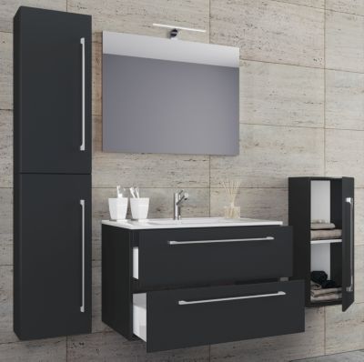 5-tlg. Waschplatz Badmöbel Badezimmer Set Waschtisch Waschbecken