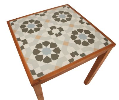 Tisch SANTA CLARA 65x65cm, Tischplatte Keramik, Gestell Eukalyptus, FSC