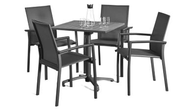 Grasekamp Terrassenset Sol 5 teilig - Klapptisch und 4x Stapelstuhl aus